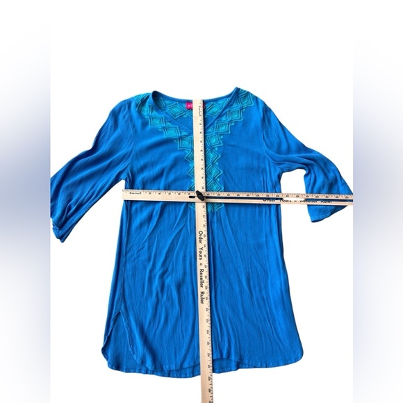 Lilly Pulitzer Blue Embroidered 3/4 Sleeve Top Size XS - Picture 5 of 6